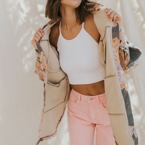 Free People Printed Ruby Jacket in Charcoal - Picture 3 of 4